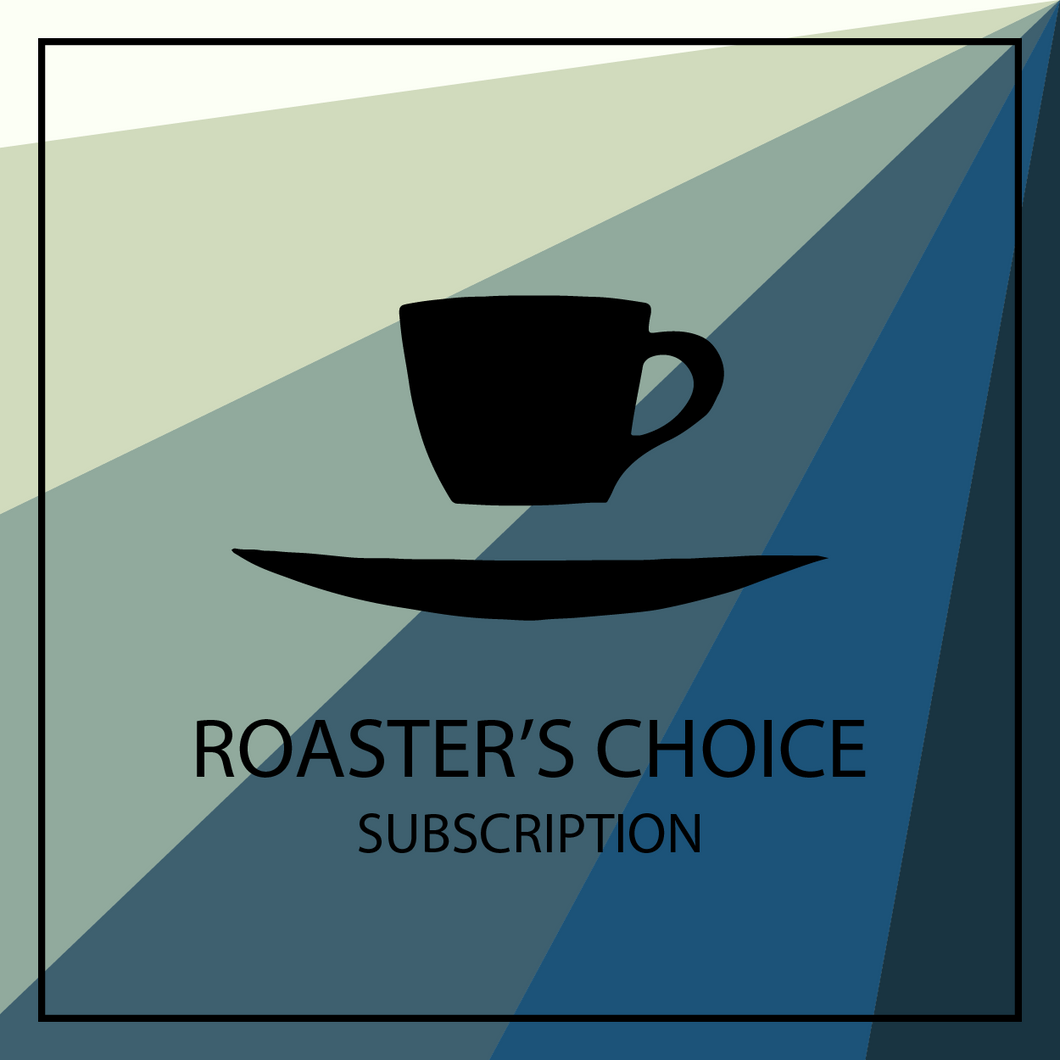 Ninth Street Espresso floating cup and saucer logo with roaster's choice subscription avatar.